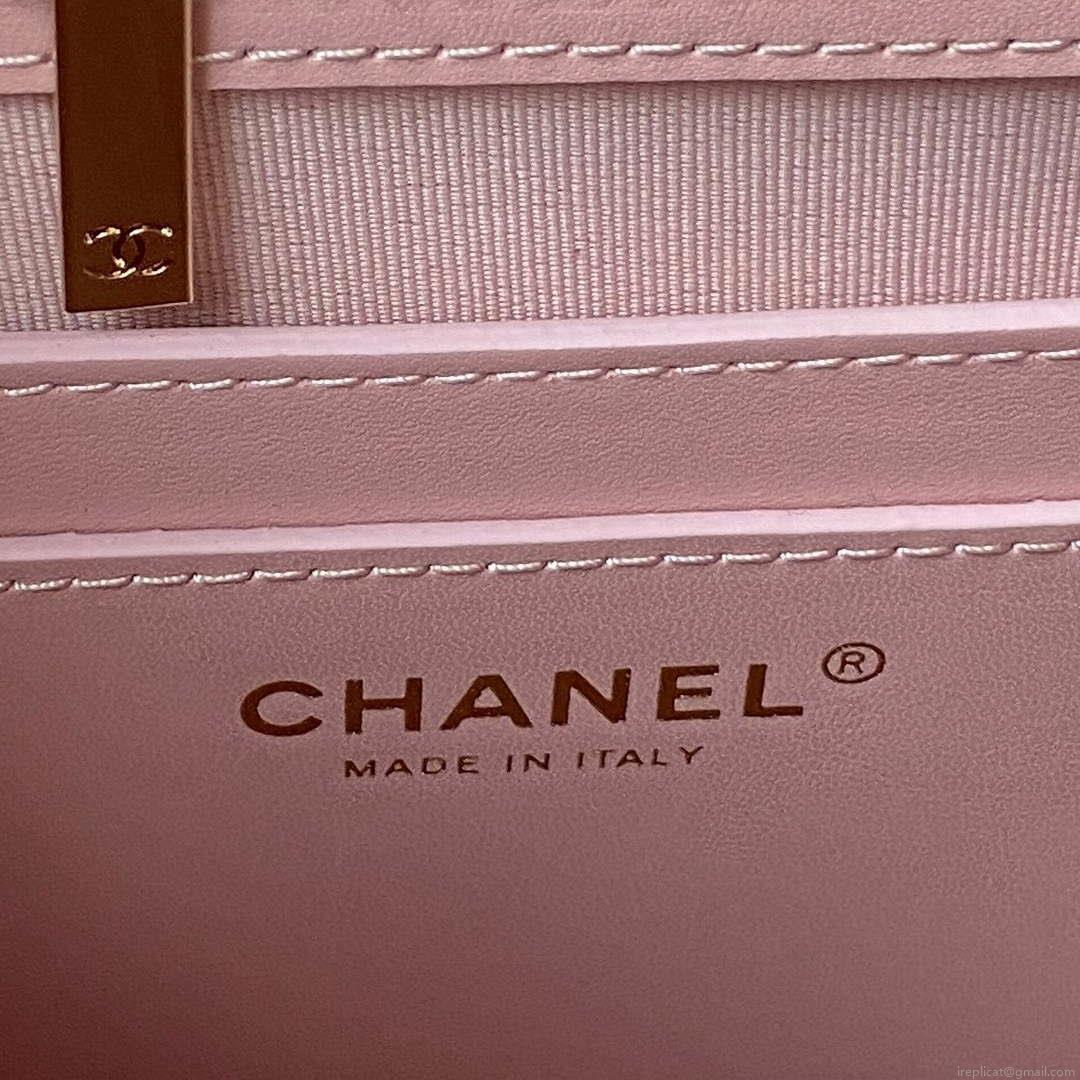 Chanel AS4059 Large Backpack Grained Shiny Calfskin & Gold-Tone Metal Pink