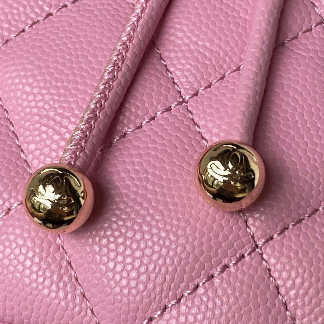 Chanel AS4059 Large Backpack Grained Shiny Calfskin & Gold-Tone Metal Rose Red