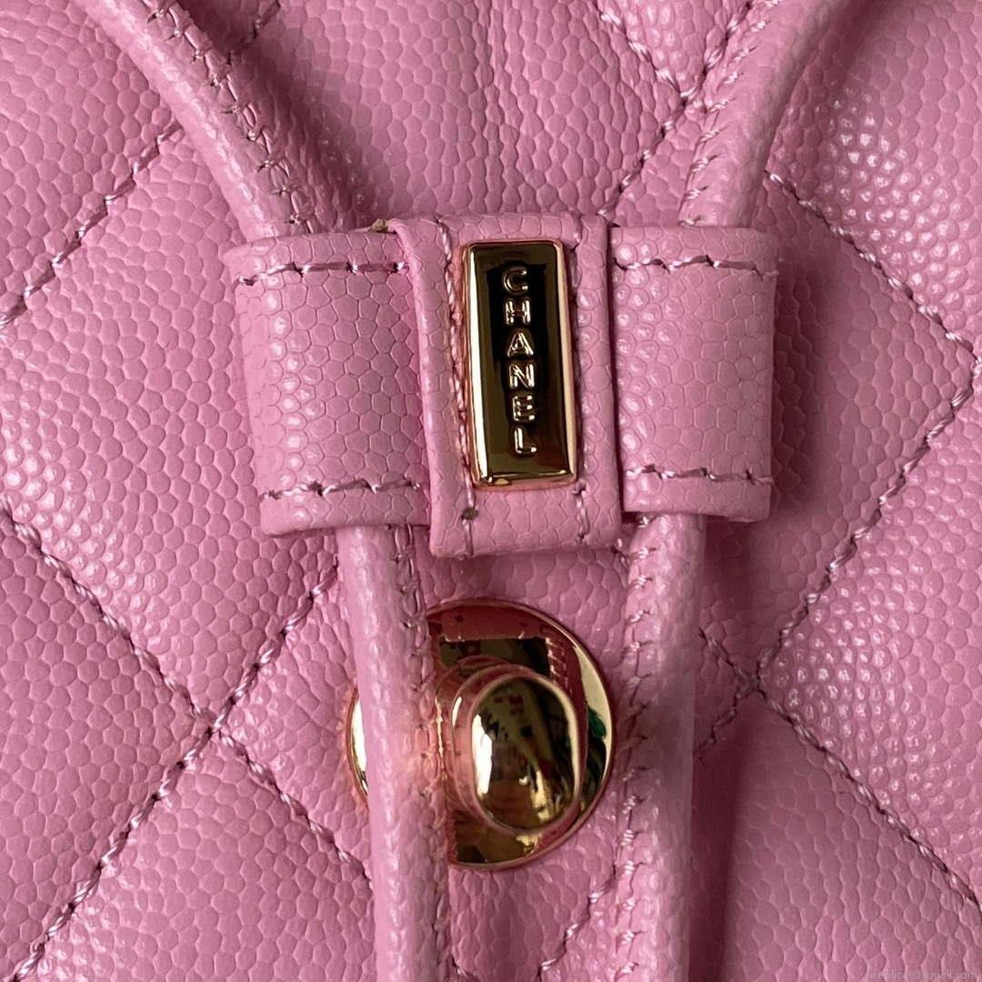 Chanel AS4059 Large Backpack Grained Shiny Calfskin & Gold-Tone Metal Rose Red