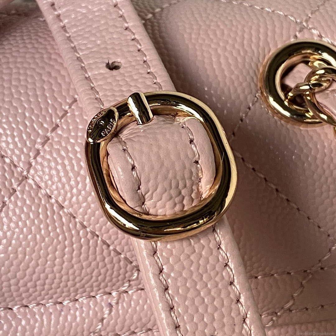 Chanel AS4058 Backpack Grained Shiny Calfskin & Gold-Tone Metal Pink