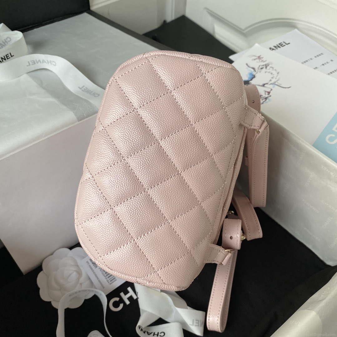Chanel AS4058 Backpack Grained Shiny Calfskin & Gold-Tone Metal Pink