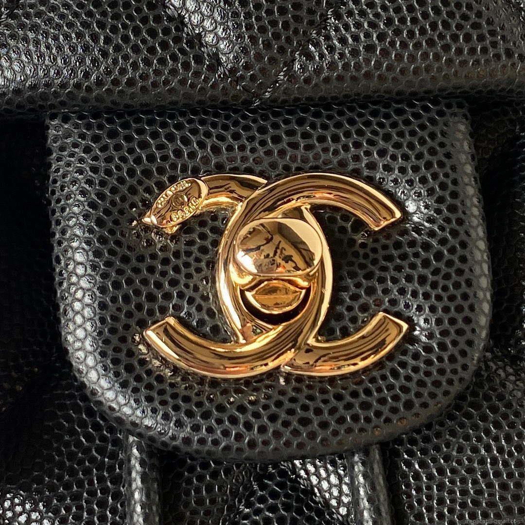 Chanel AS4058 Backpack Grained Shiny Calfskin & Gold-Tone Metal Black
