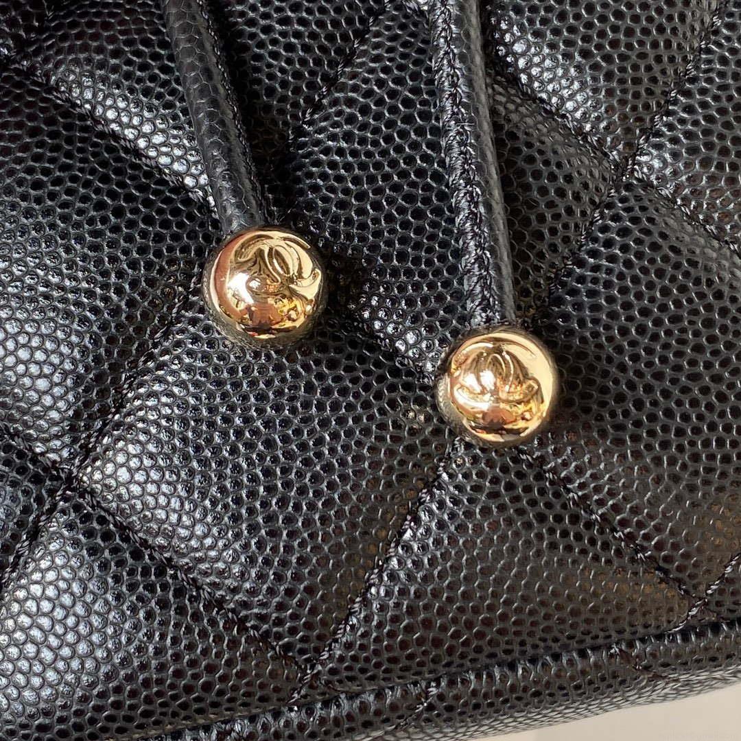 Chanel AS4058 Backpack Grained Shiny Calfskin & Gold-Tone Metal Black