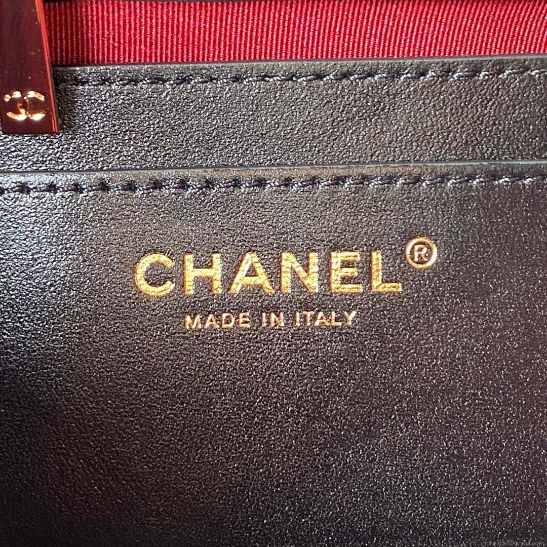 Chanel AS4058 Backpack Grained Shiny Calfskin & Gold-Tone Metal Black