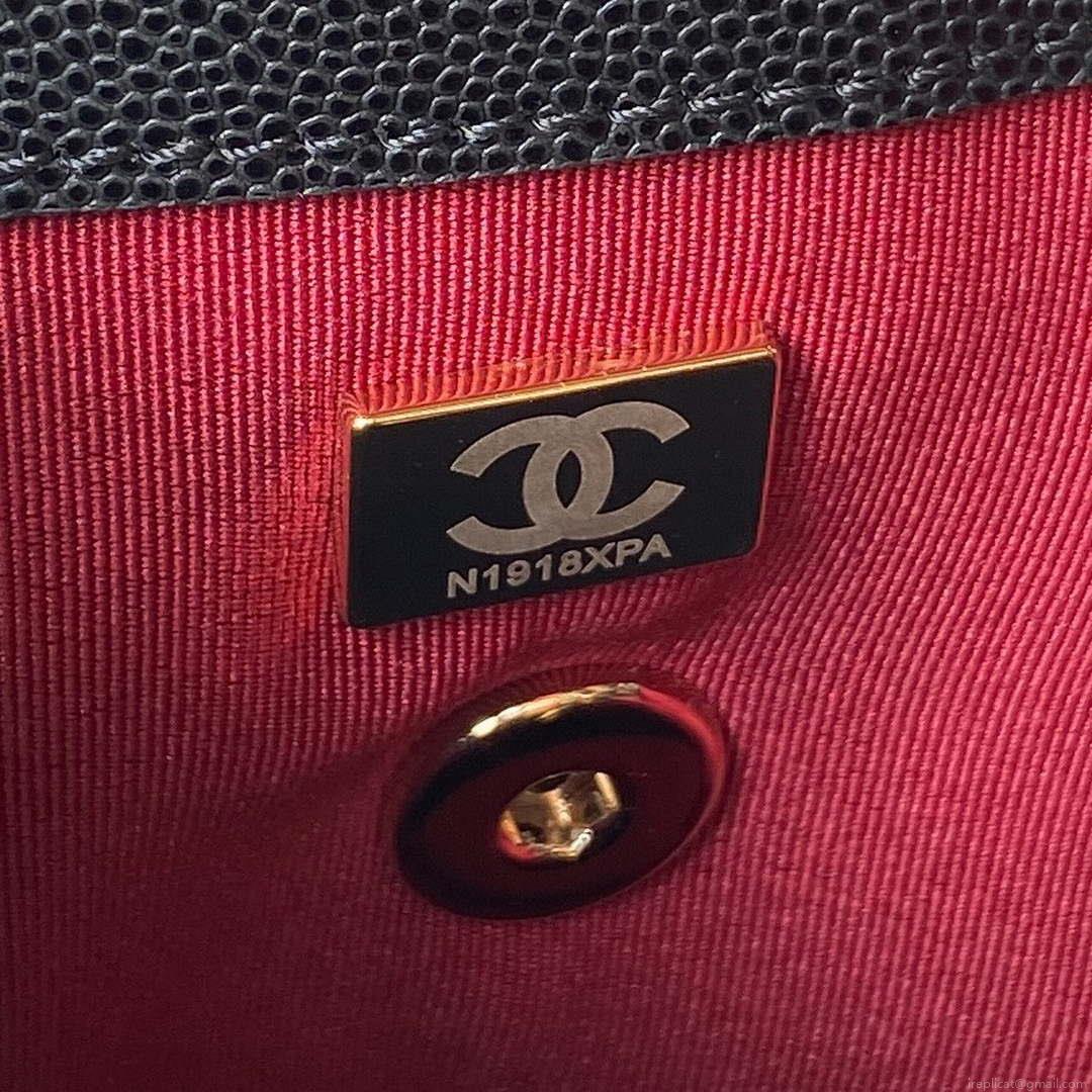 Chanel AS4058 Backpack Grained Shiny Calfskin & Gold-Tone Metal Black