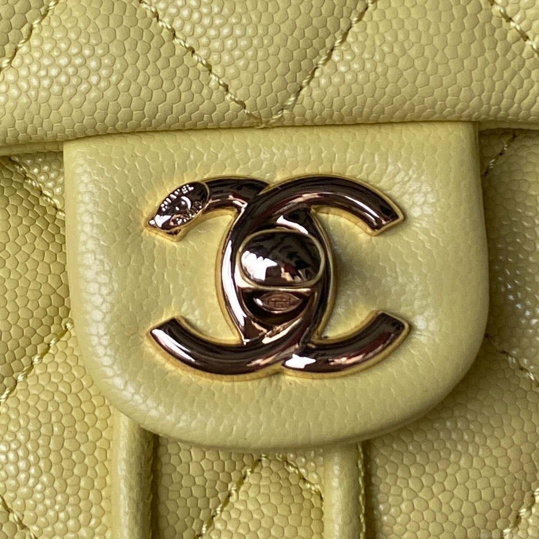 Chanel AS4058 Backpack Grained Shiny Calfskin & Gold-Tone Metal Yellow