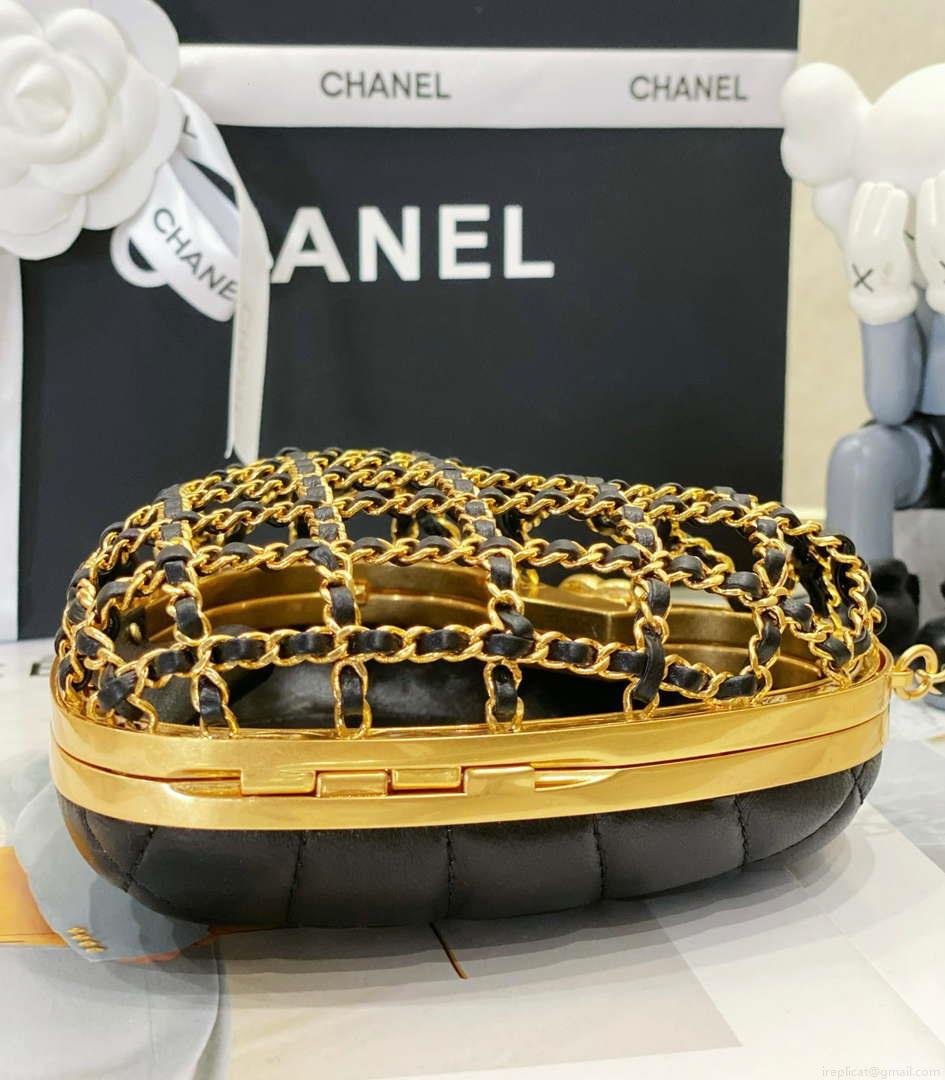 Chanel AS4027 Heart Minaudiere Lambskin Black