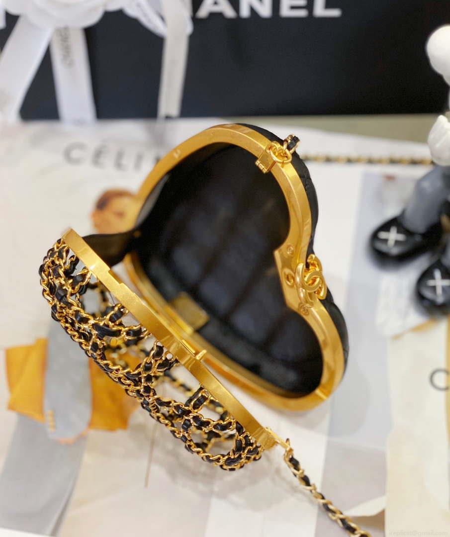 Chanel AS4027 Heart Minaudiere Lambskin Black