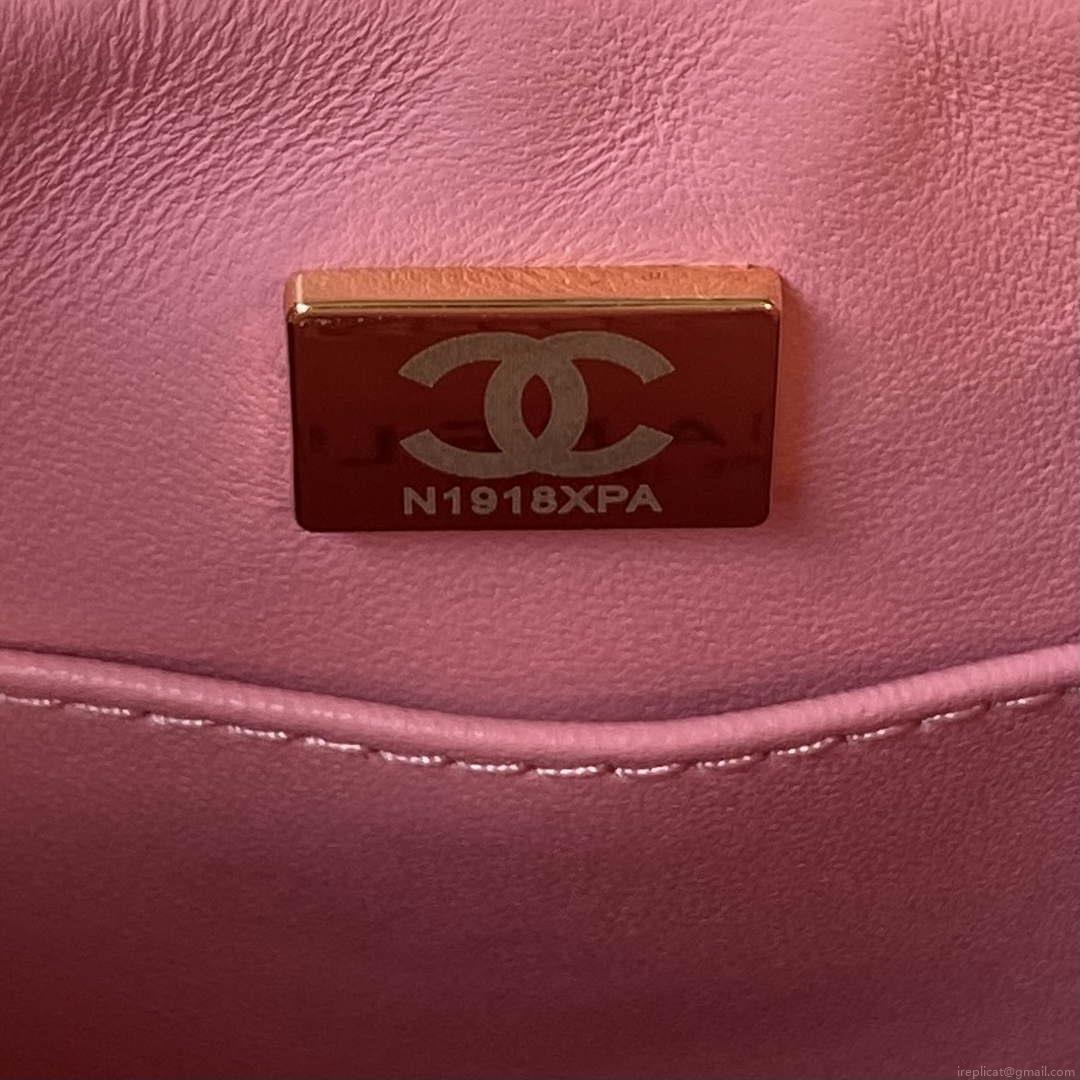 Chanel AS3970 Flap Bag with top handle Lambskin gold tone metal Pink