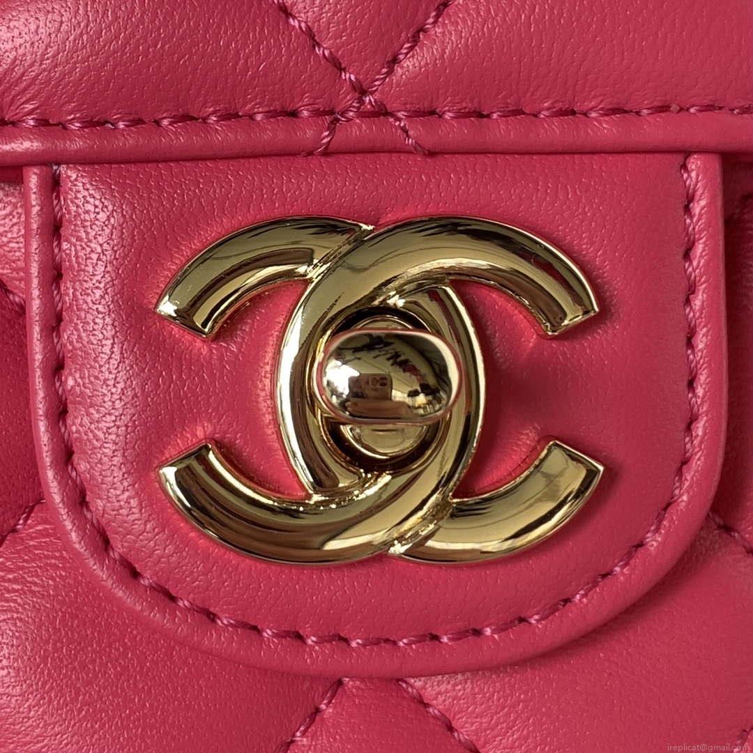 Chanel AS4140 Camellia Embossed With top Handle Bag Rose red