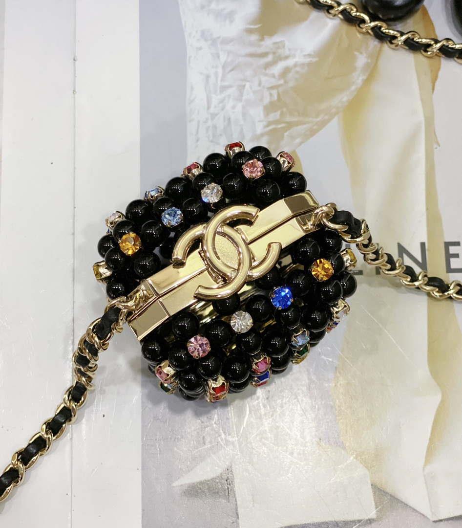 Chanel AS3769 MINI EVENING Bag Imitation Pearls Black & Multicolor