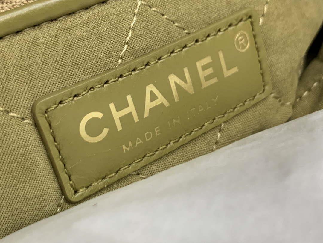 Chanel 22 Handbag Shiny Calfskin Gold AS3261 Lemon Yellow