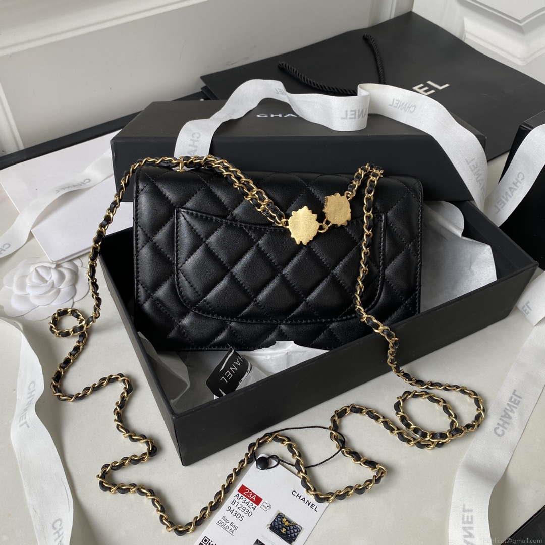 Chanel AP3424 Woc Mini Flap Bag Lambskin Black