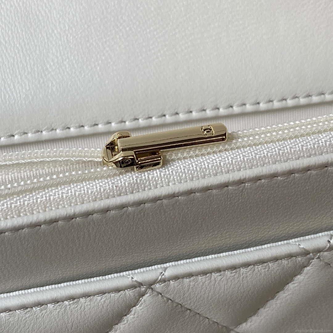 Chanel AP3424 Woc Mini Flap Bag Lambskin White