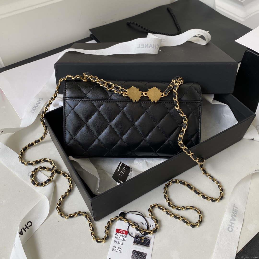 Chanel AP3426 Woc Mini Flap Bag Lambskin 17cm Black