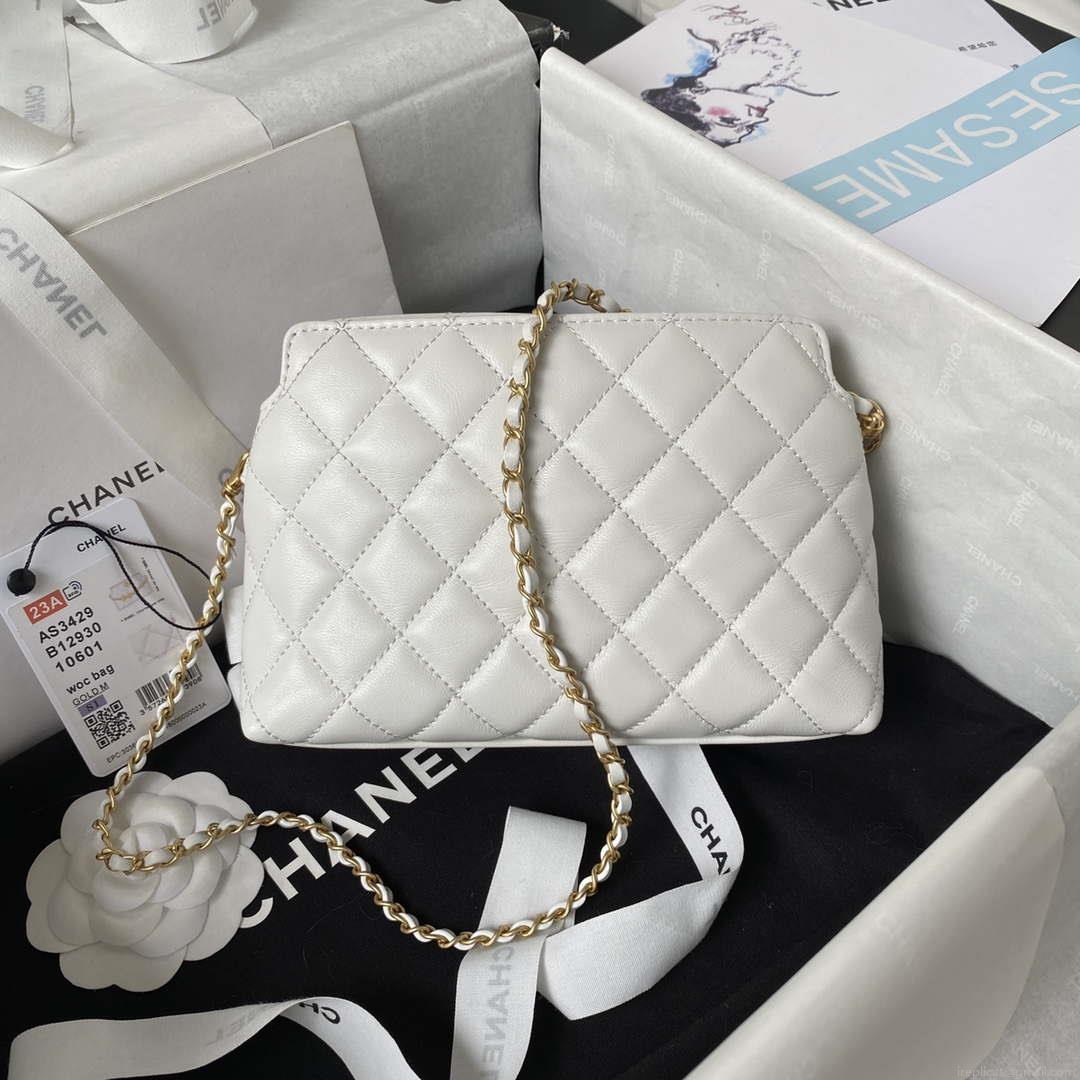 Chanel AS3429 Lambskin Bag White