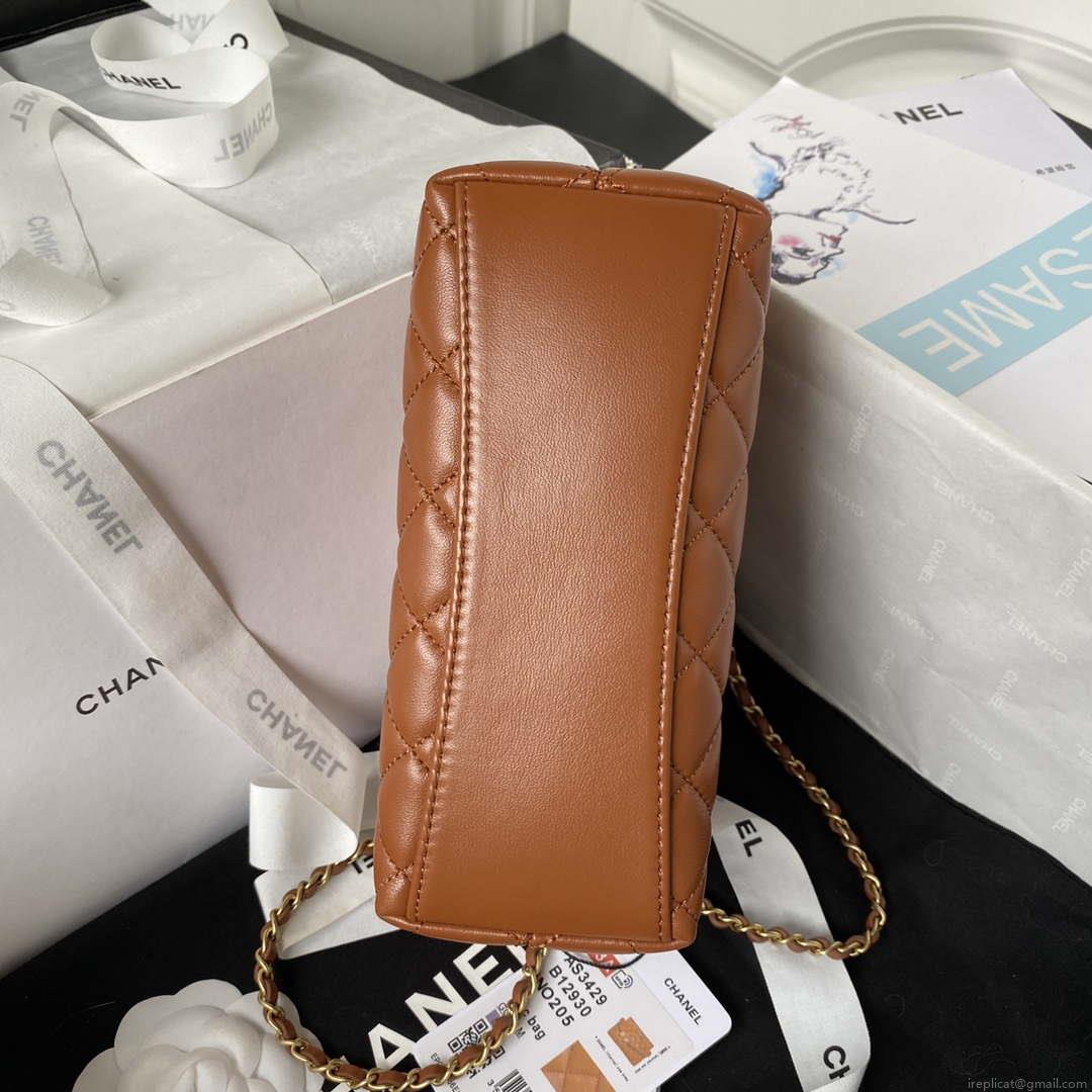 Chanel AS3429 Lambskin Bag Brown