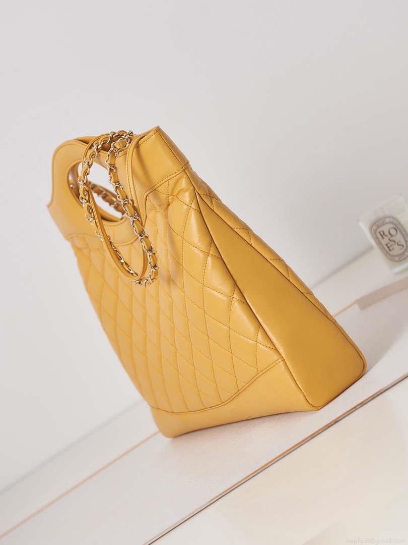 Chanel AS1010 31 Larage Shopping Bag Shiny Lambskin Yellow
