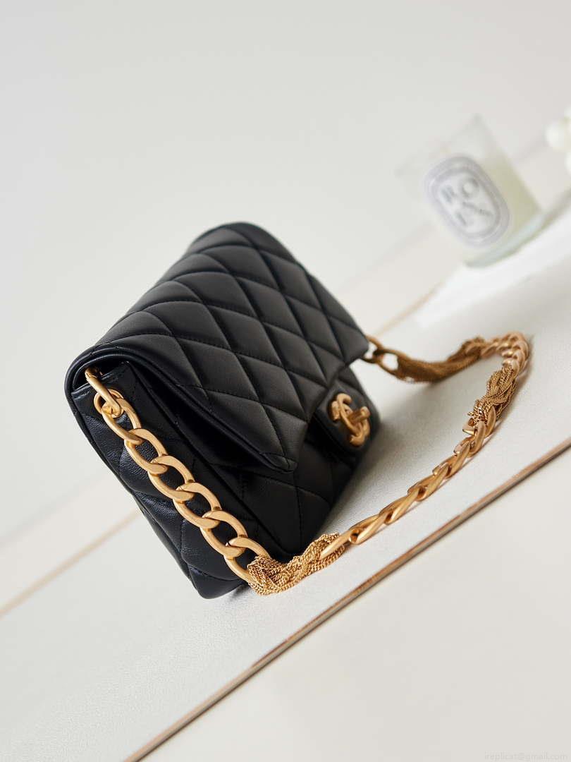 Chanel AS4231 Small Flap Bag Lambskin Black