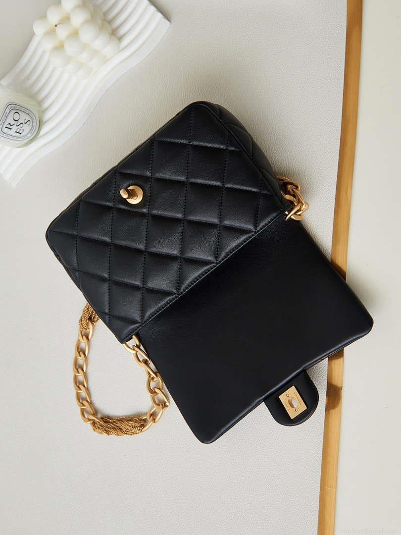 Chanel AS4231 Small Flap Bag Lambskin Black