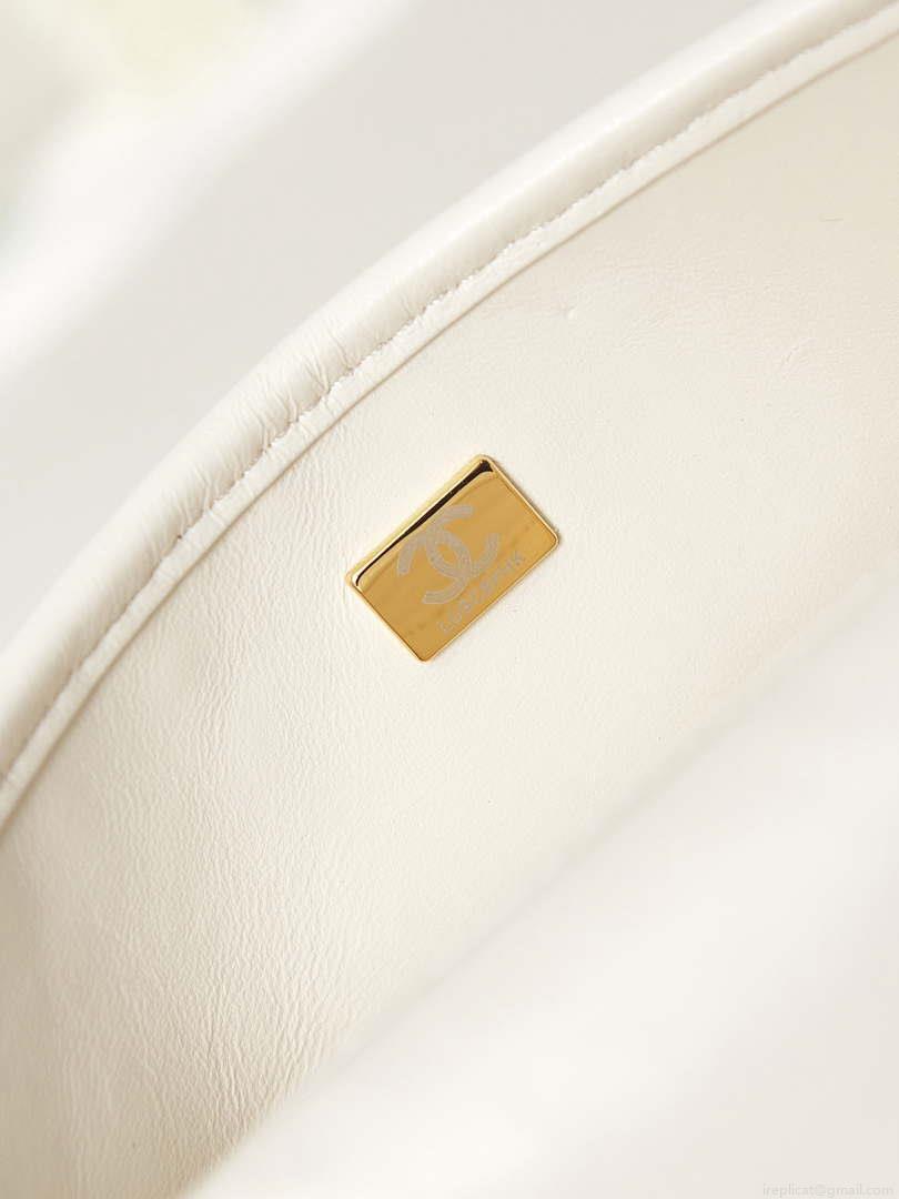Chanel AS3767 Flap Bag Woven Lambskin White