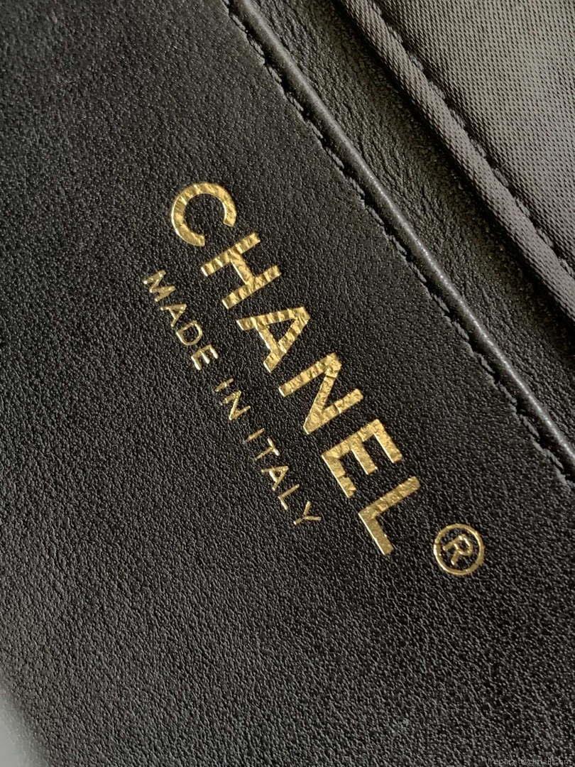 Chanel AS4098 23A Clutch satin bow evening bag Black