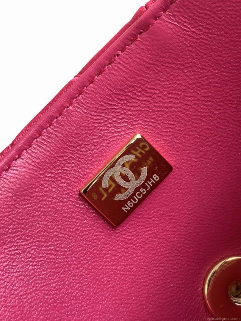 Chanel AS4098 23A Clutch satin bow evening bag Rose Red