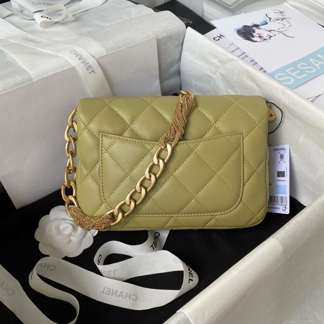 Chanel AS4231 Small Flap Bag Lambskin Yellow
