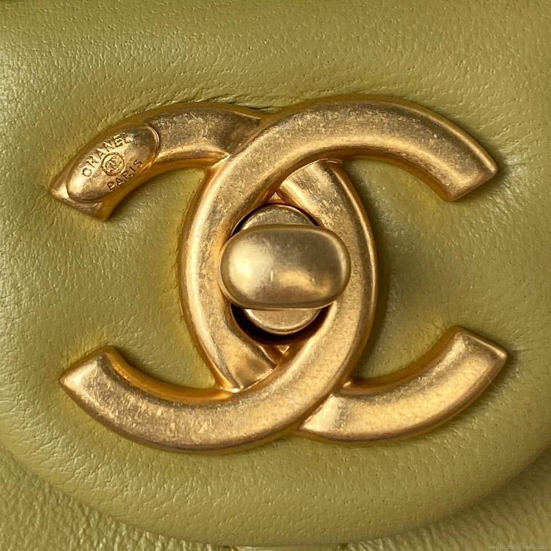 Chanel AS4231 Small Flap Bag Lambskin Yellow