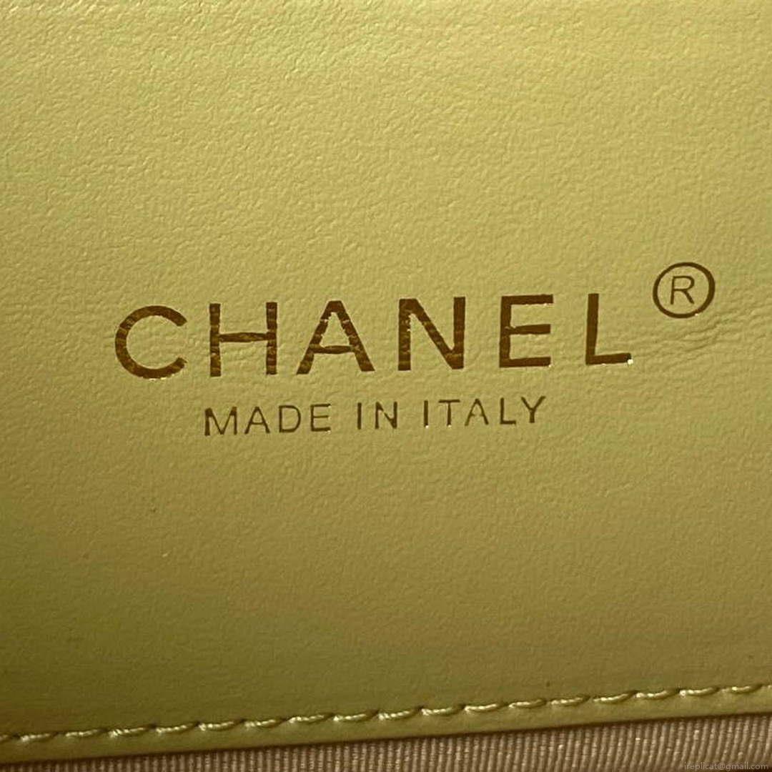 Chanel AS4231 Small Flap Bag Lambskin Yellow