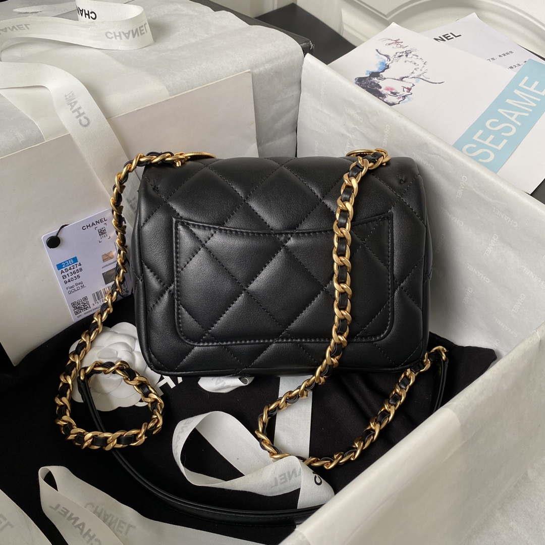 Chanel AS4274 Mini Flap Crossbody Bag Lambskin Black