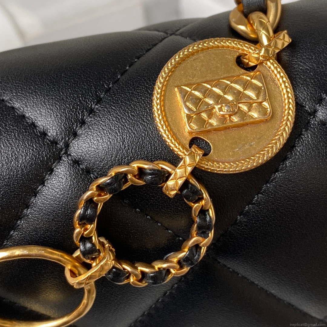 Chanel AS4274 Mini Flap Crossbody Bag Lambskin Black