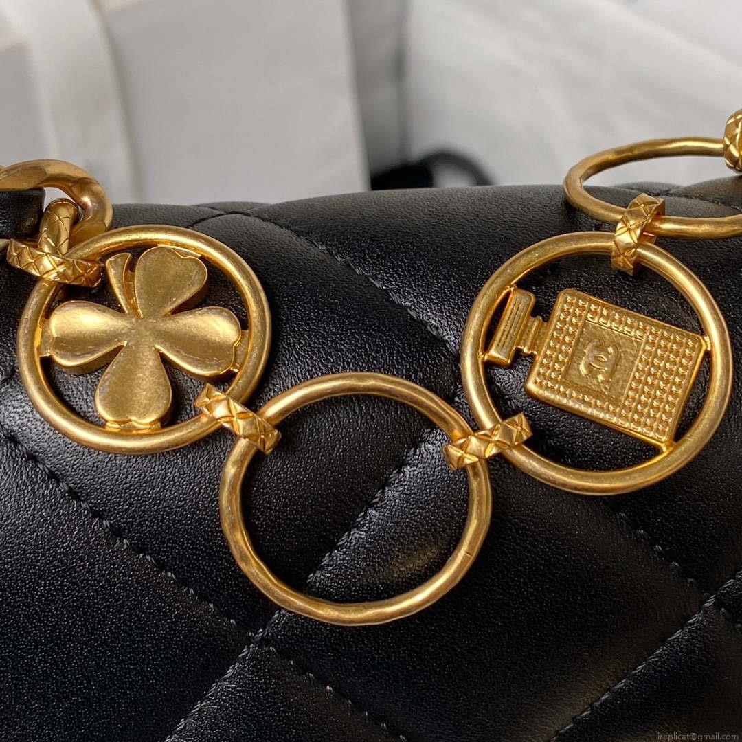 Chanel AS4274 Mini Flap Crossbody Bag Lambskin Black