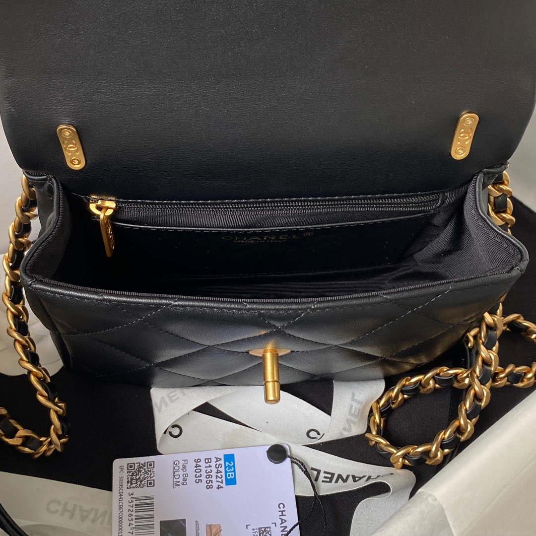 Chanel AS4274 Mini Flap Crossbody Bag Lambskin Black