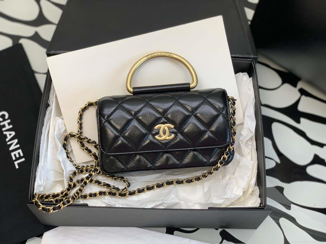 Chanel AP3484 CLUTCH WITH CHAIN Shiny Lambskin & Gold-Tone Metal