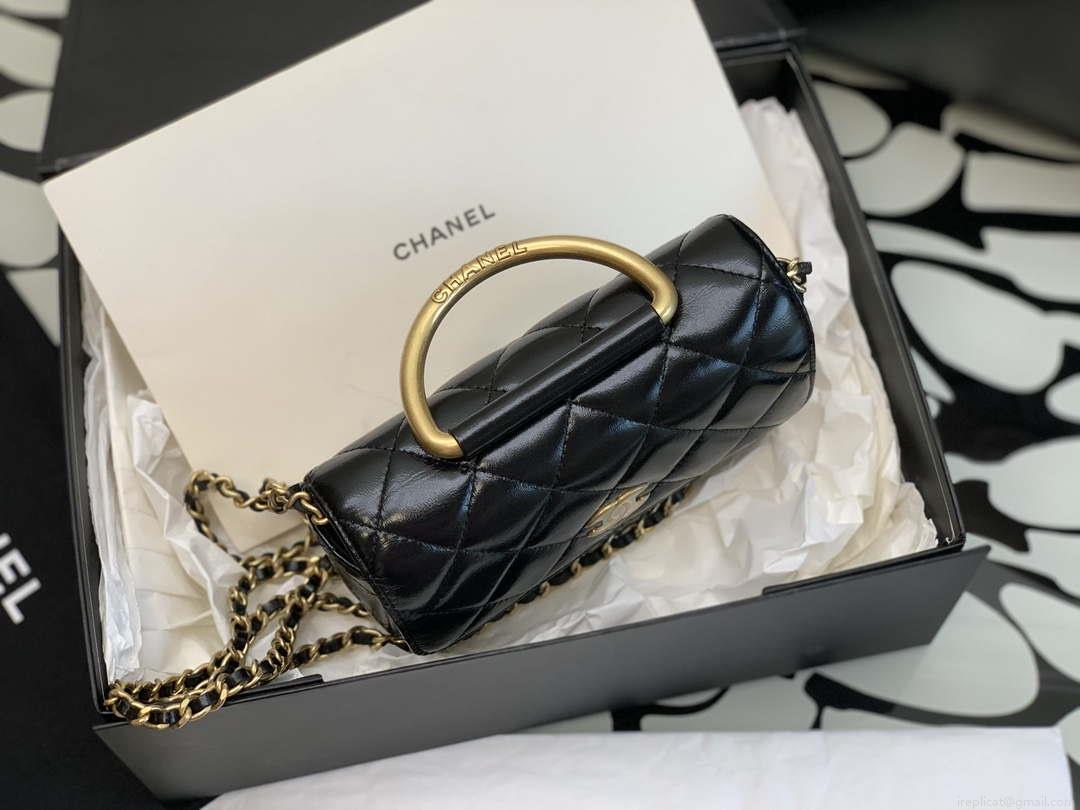 Chanel AP3484 CLUTCH WITH CHAIN Shiny Lambskin & Gold-Tone Metal