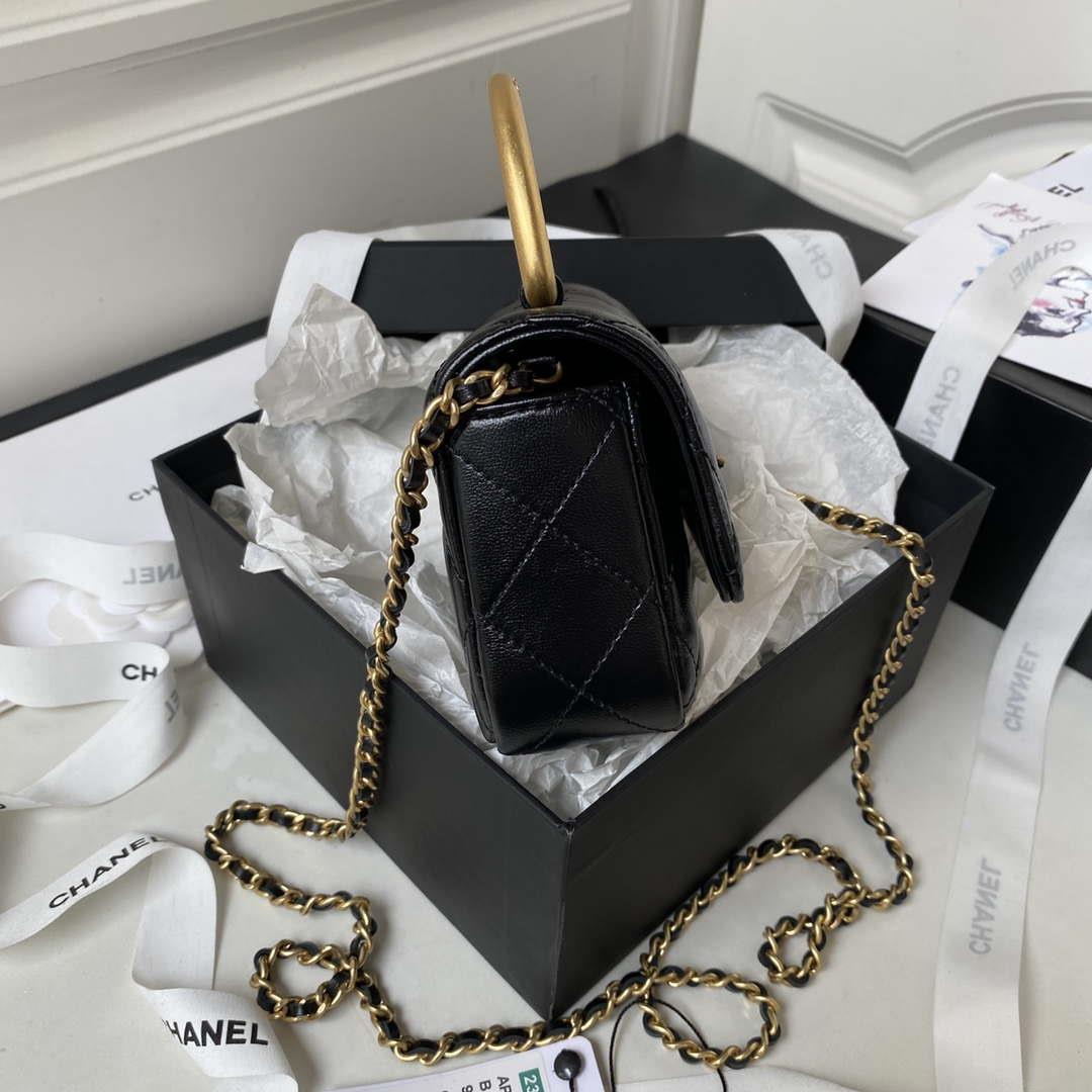 Chanel AP3485 Clutch With Chain Shiny Lambskin & Gold-Tone Metal Black