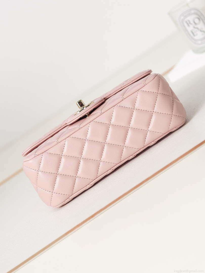 Chanel AS4141 Camellia Embossed Flap With top Handle Bag Pink