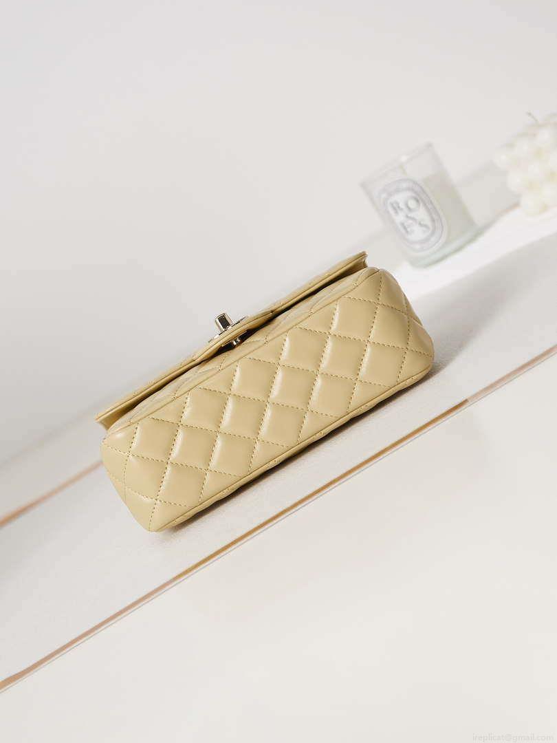 Chanel AS4141 Camellia Embossed Flap With top Handle Bag Beige