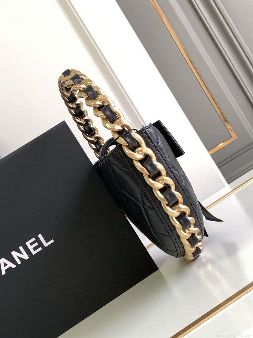 Chanel AP3583 Pouch Mixed Fibers 22CM Calfskin & Gold-Tone Metal Black