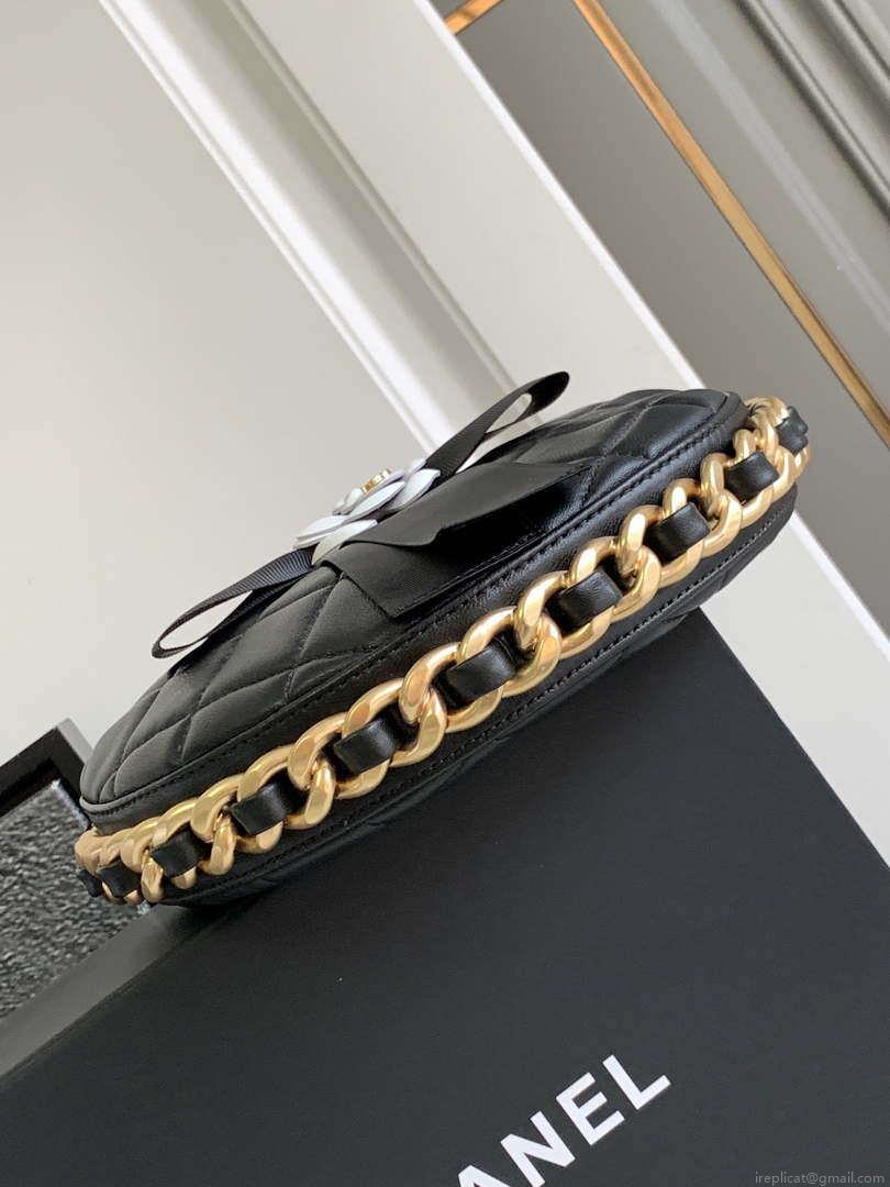 Chanel AP3583 Pouch Mixed Fibers 22CM Calfskin & Gold-Tone Metal Black