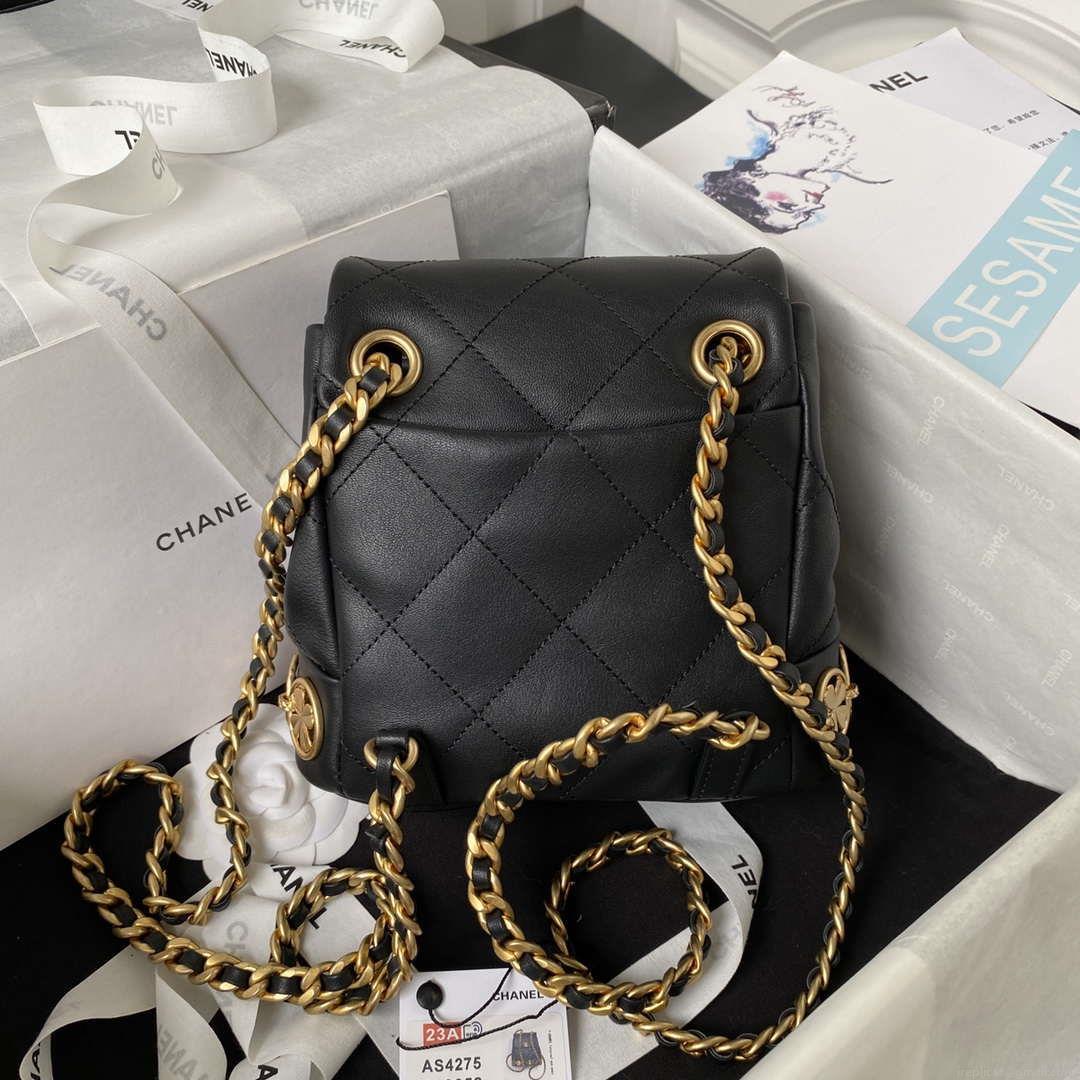 Chanel Small Backpack AS4275 Calfskin & Gold-Tone Metal Black