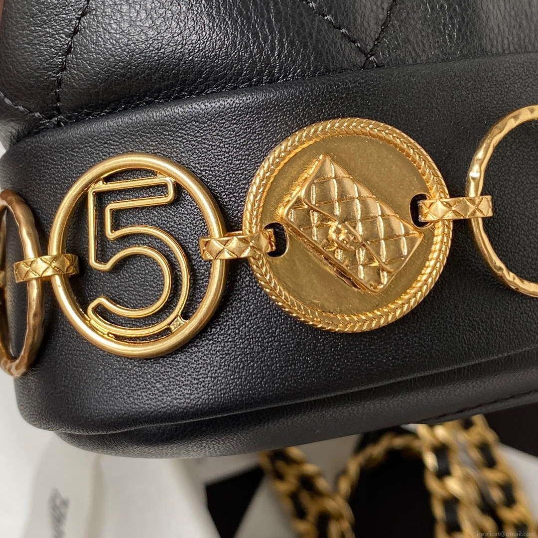 Chanel Small Backpack AS4275 Calfskin & Gold-Tone Metal Black