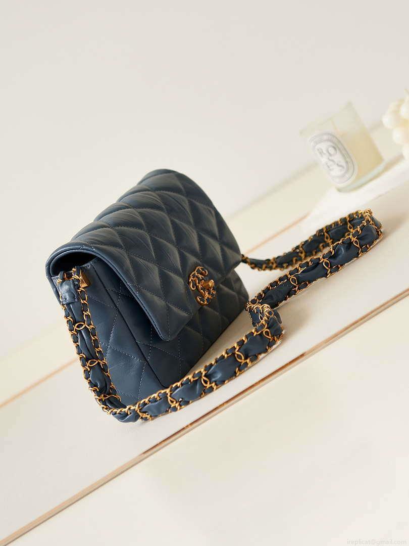 Chanel AS4423 Flap Lambskin bag Blue