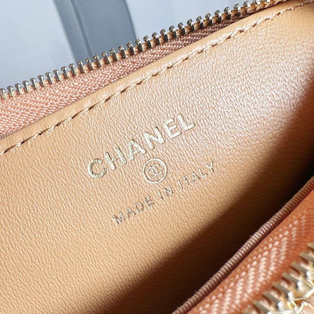 Chanel AP3647 23K Small Hobo Bag Lambskin Gold Metal Tan