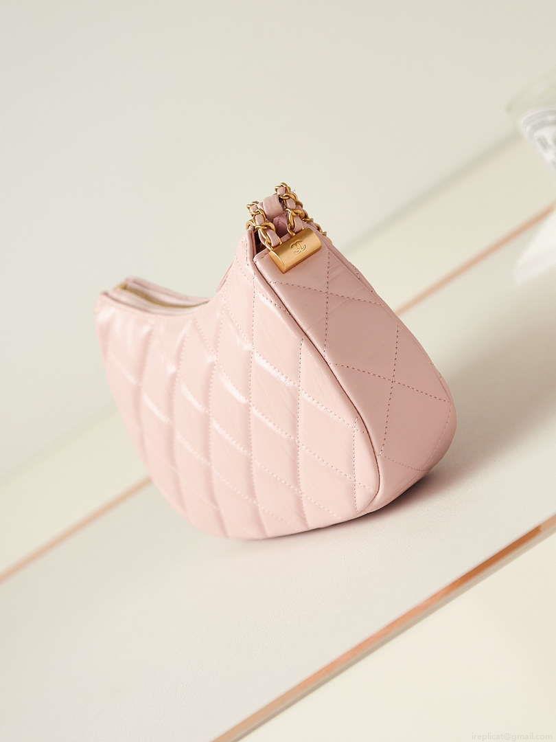 Chanel AS4422 23K Hobo Bag Lambskin Gold Metal Pink