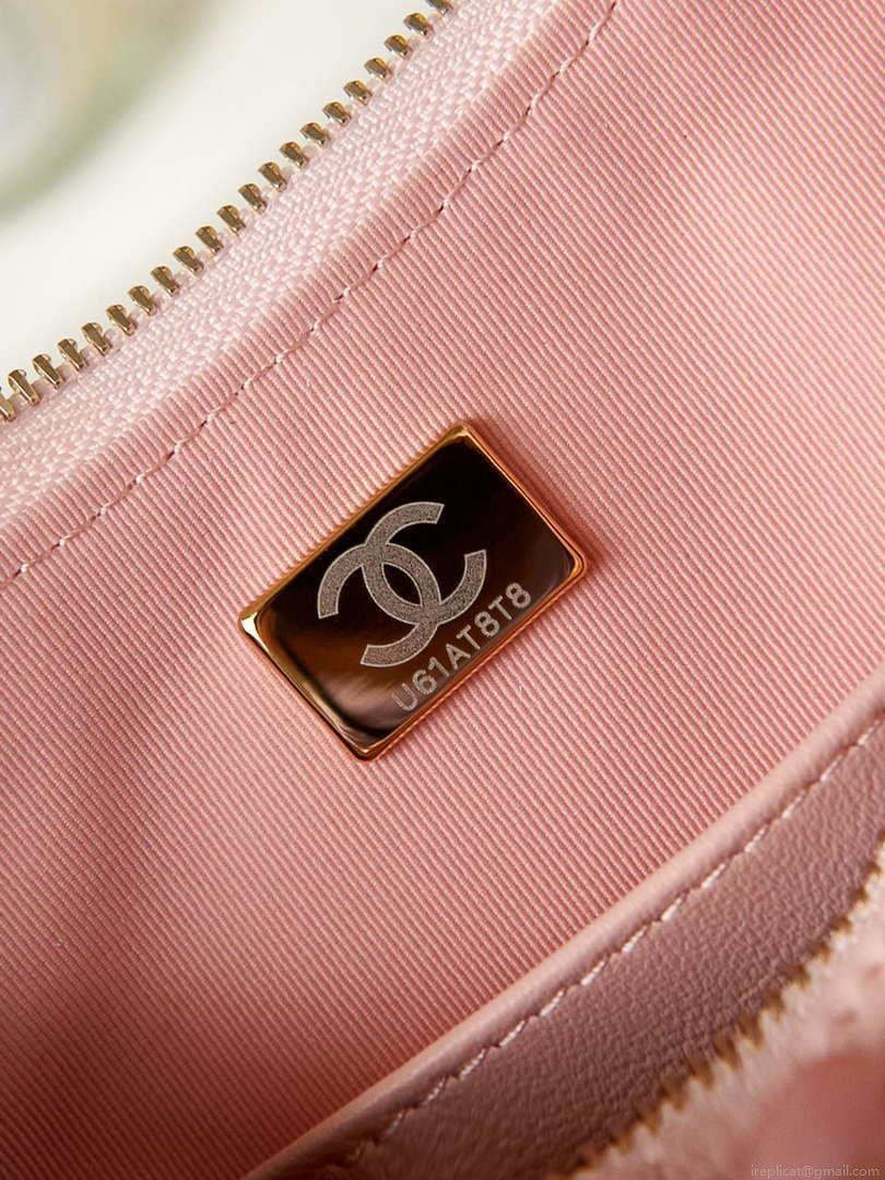 Chanel AS4422 23K Hobo Bag Lambskin Gold Metal Pink