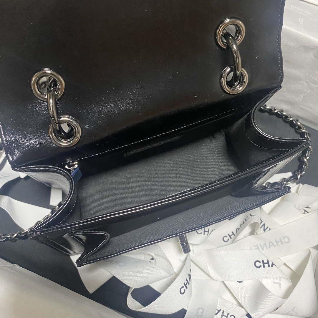 Chanel AS4051 Flap Bag Lambskin Black Metal with Black