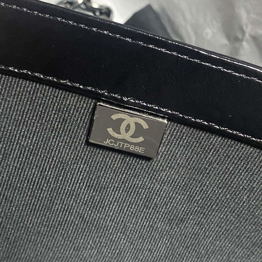 Chanel AS4051 Flap Bag Lambskin Black Metal with Black