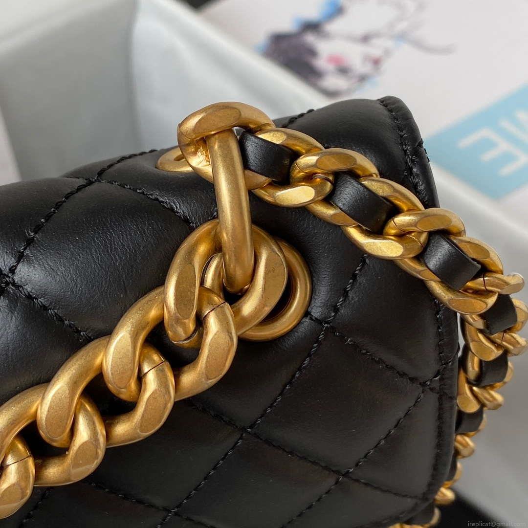 Chanel AS4051 Flap Bag Lambskin Gold Metal Black